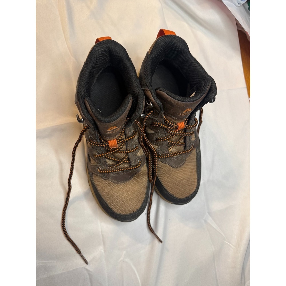Ozark Trail Boys Hiking Boots Size 3 Brown Orange Water Resistant BYOT45CJ516